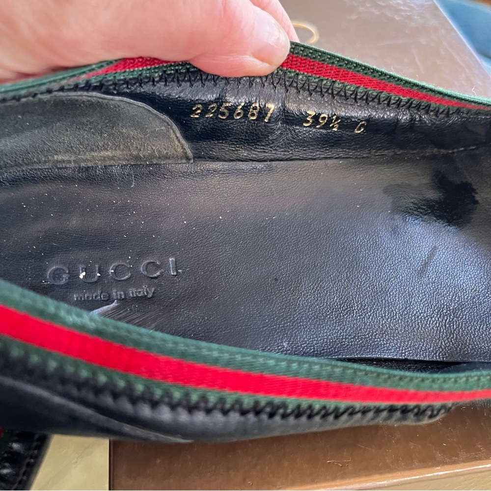 Gucci Vintage Black Leather Ballet Flats 39 - Picture 4 of 7